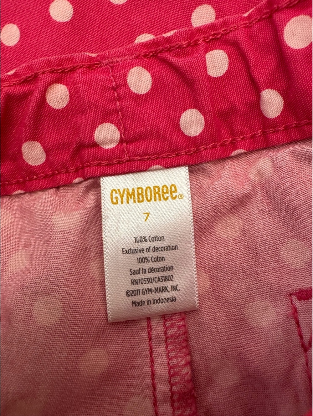 Gymboree pink polka-dot cropped/capri pants - Picture 3 of 4